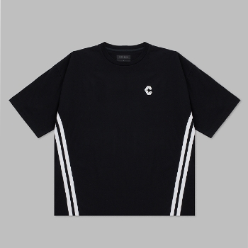 CRONOS 2LINE BACK LOGO OVERSIZE T-SHIRTS BLACK | TOMIYA(トミヤ 