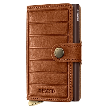 PREMIUM MINIWALLET+EMBOSS LINES Cognac