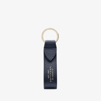 Panama Keyring with Leather Strap NAVY(�L�[�����O)